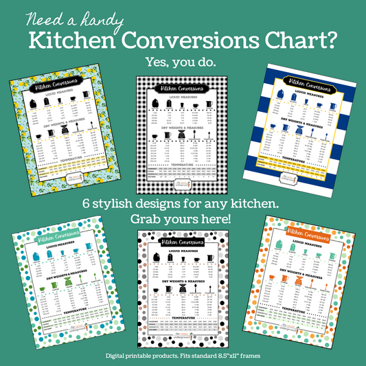 Kitchen Conversions Charts - Bundle of 6